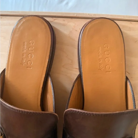 Gucci Men's Dark Brown Leather Slip-On Loafers - Picture 4 of 4